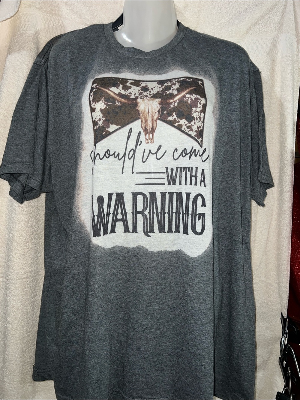 Should've Come With A Warning Graphic Tee - Charcoal